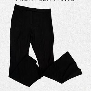 Topshop Black Knit Front Slit Flare Pants Size 8